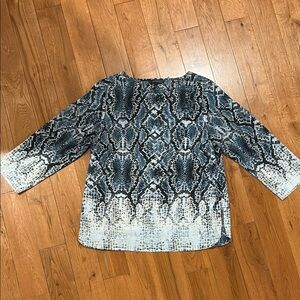 The Limited Black, White and BlueSnake Print Blouse